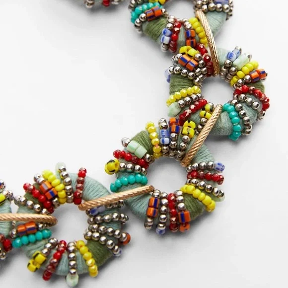 ZARA MULTI-COLORED BEADED NECKLACE BRAND NEW WITH TAGS - Picture 3 of 3